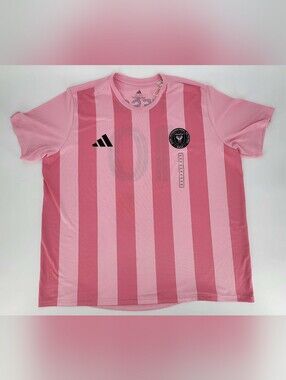 adidas Pink Vertical Stripe Soccer Jersey